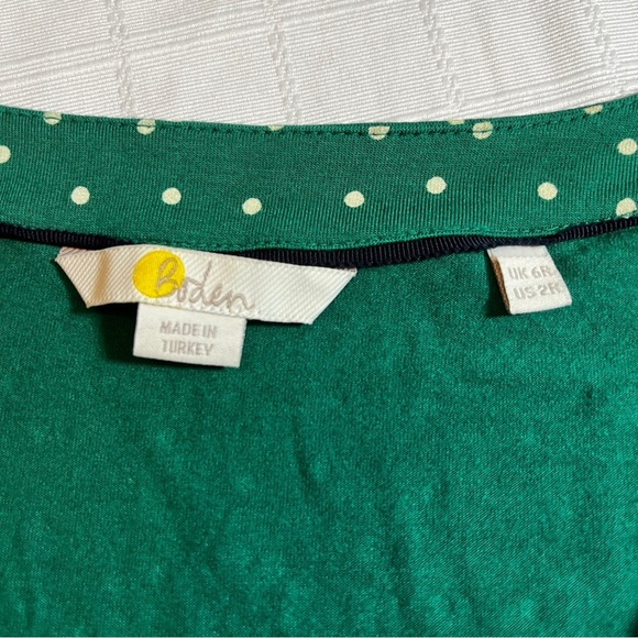 Boden Green Polka Dot Dress w/ Pockets V-Neck US Size 2 - Picture 14 of 14